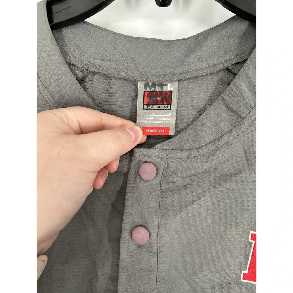 Nike Batting Jacket Short Sleeve‎ Quarter 1/4 Zip Button Rutgers Scarlet Knights